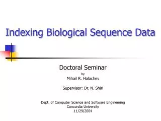 Indexing Biological Sequence Data