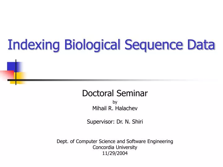 indexing biological sequence data