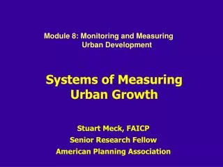 Systems of Measuring Urban Growth