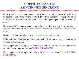 coppie parassite asincrone e sincrone