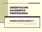 ORIENTACION ACADEMICO PROFESIONAL - slide 1