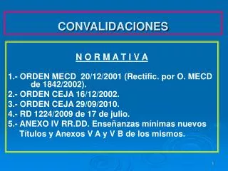 convalidaciones