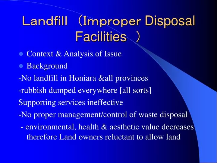 disposal facilities