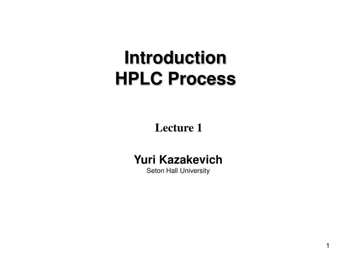 introduction hplc process