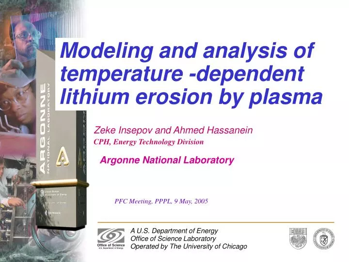 modeling and analysis of temperature dependent lithium erosion by plasma