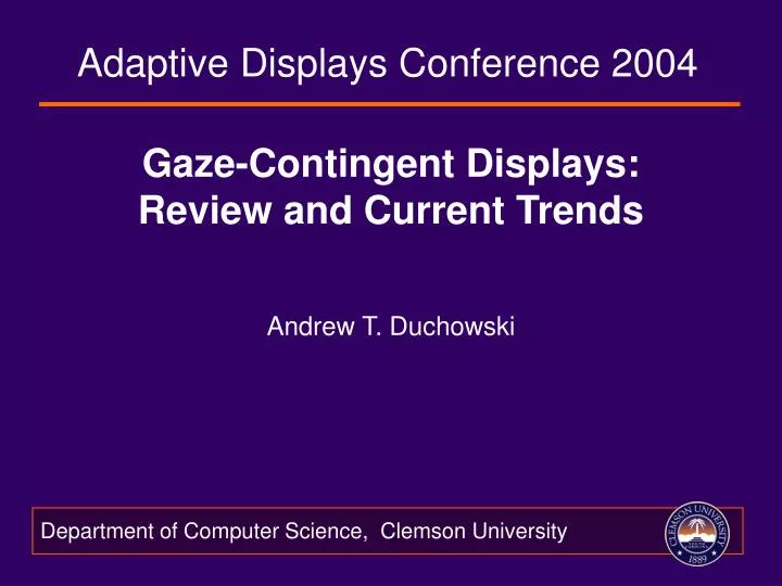 gaze contingent displays review and current trends