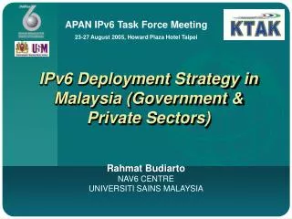 IPv6 Deployment Strategy in Malaysia (Government &amp; Private Sectors)