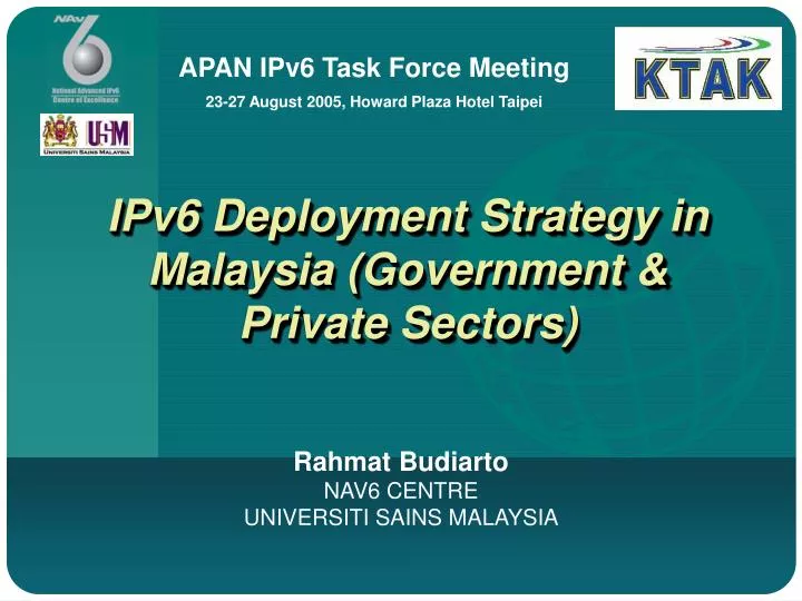 ipv6 deployment strategy in malaysia government private sectors