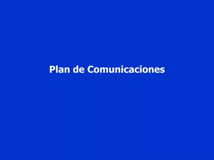 plan de comunicaciones