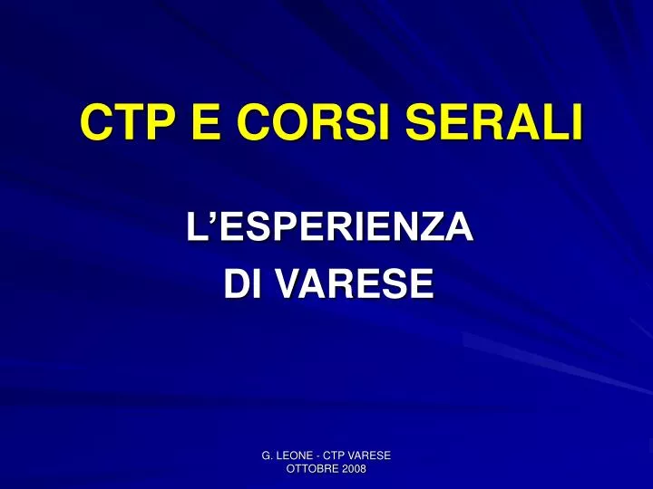 ctp e corsi serali