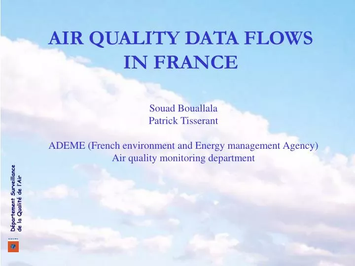 air quality data flows in france