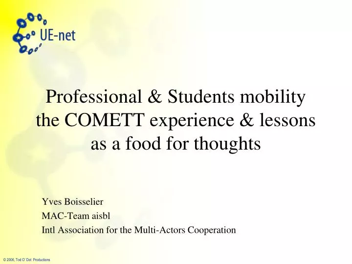 professional students mobility the comett experience lessons as a food for thoughts