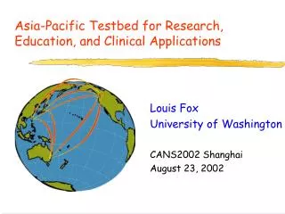 Asia-Pacific Testbed for Research, Education, and Clinical Applications