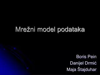 mre ni model podataka
