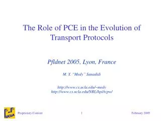 The Role of PCE in the Evolution of Transport Protocols