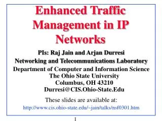 Enhanced Traffic Management in IP Networks