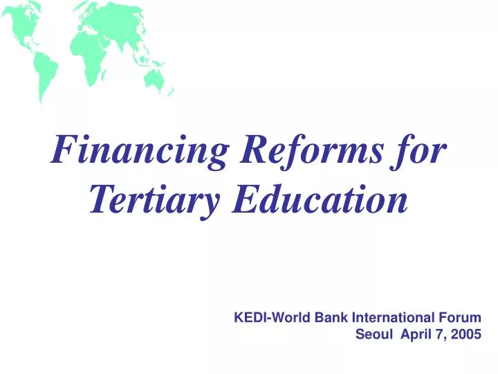 financing reforms for tertiary education