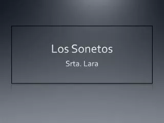 los sonetos