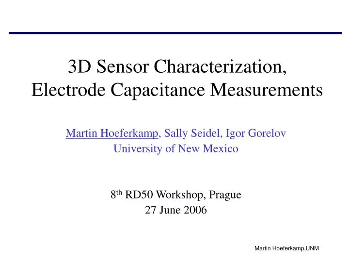 3d sensor characterization electrode capacitance measurements