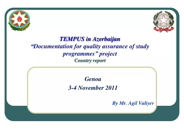 tempus in azerbaijan documentation for quality assurance of study programmes project country report