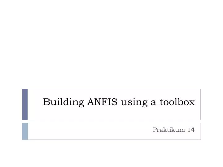 building anfis using a toolbox