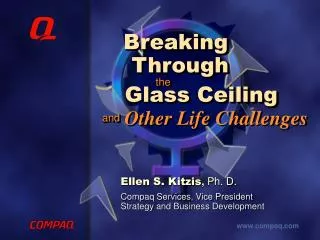Ellen S. Kitzis , Ph. D. Compaq Services, Vice President Strategy and Business Development