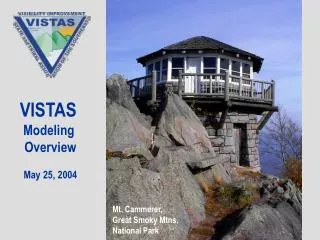 VISTAS Modeling Overview May 25, 2004