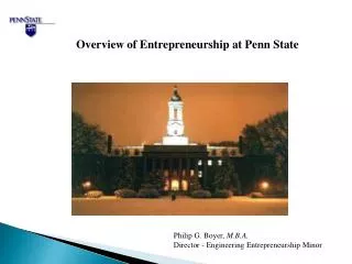 Overview of Entrepreneurship at Penn State