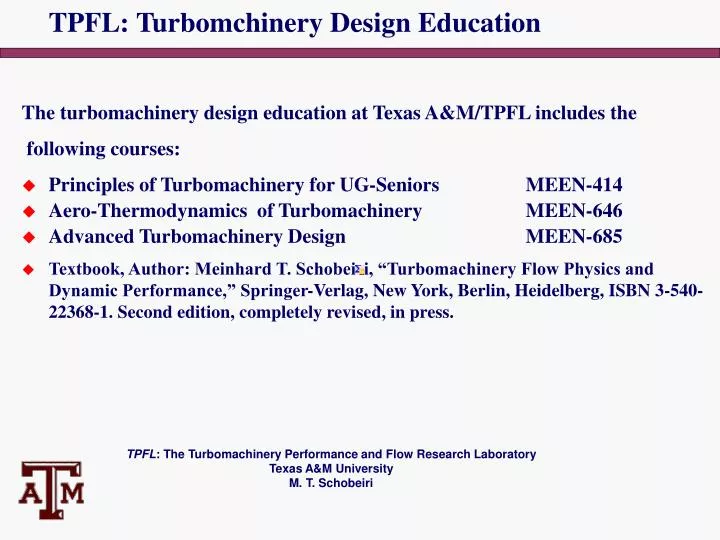 tpfl turbomchinery design education