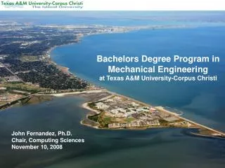 Bachelors Degree Program in Mechanical Engineering at Texas A&amp;M University-Corpus Christi