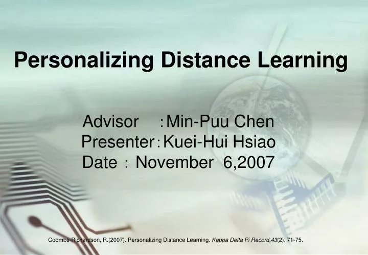 personalizing distance learning