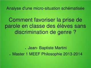 analyse d une micro situation sch matis e