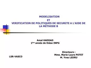 modelisation et verification de politiques de securite a l aide de la methode b