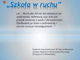 szko a w ruchu