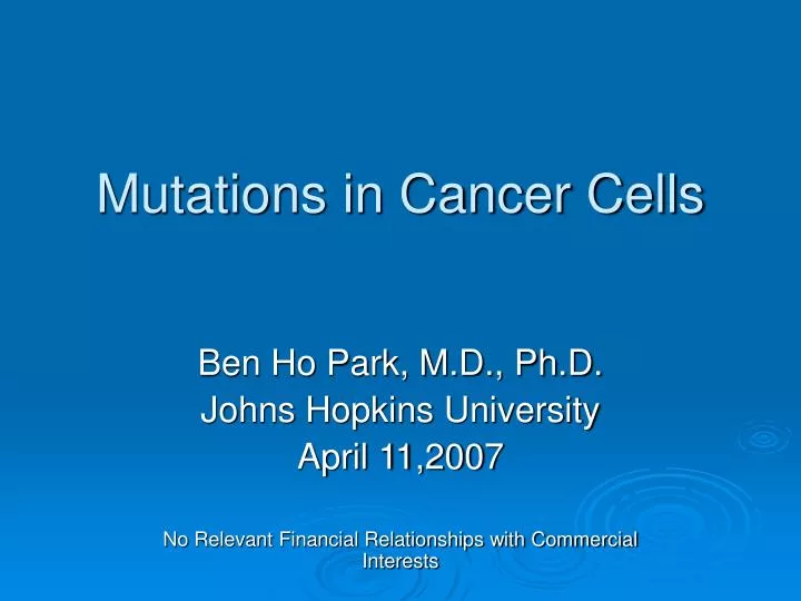 mutations in cancer cells