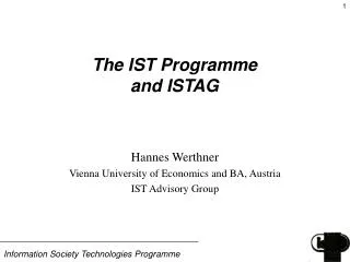 The IST Programme and ISTAG