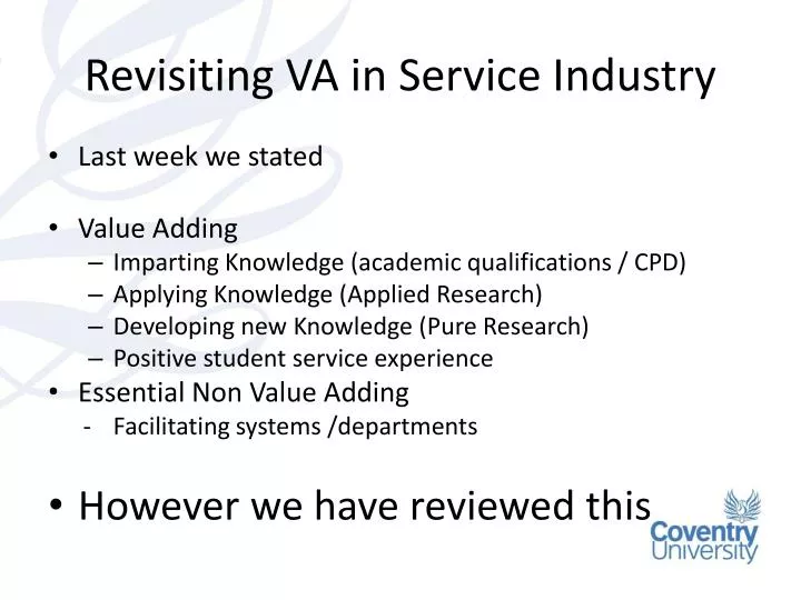 revisiting va in service industry