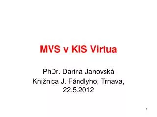 mvs v kis virtua