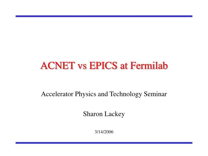 acnet vs epics at fermilab