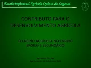 contributo para o desenvolvimento agr cola