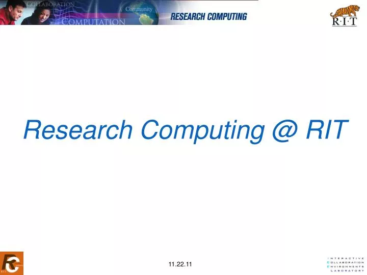 research computing @ rit