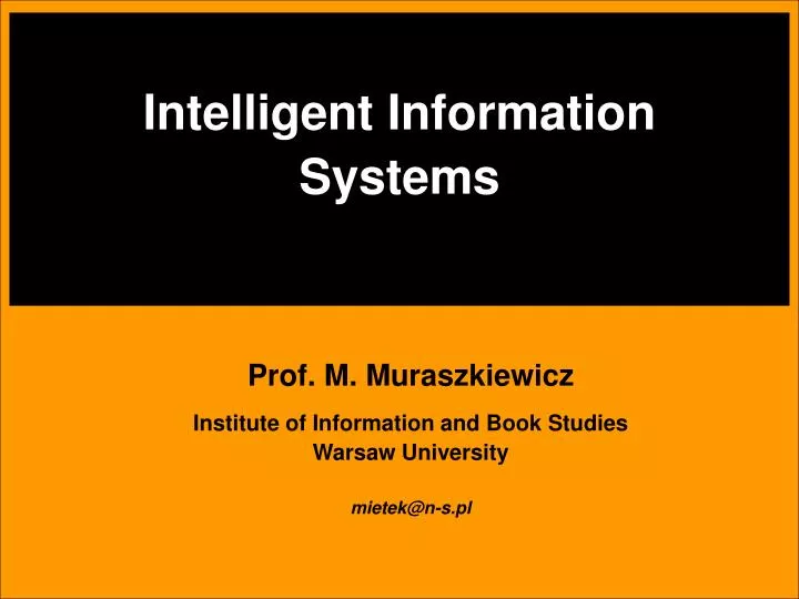 intelligent information systems