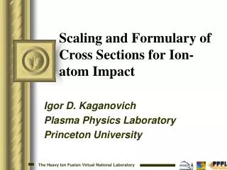 Scaling and Formulary of Cross Sections for Ion-atom Impact