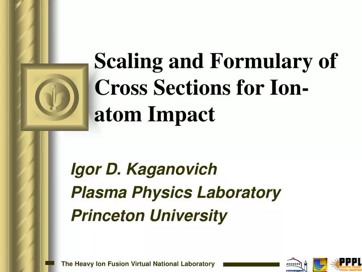 scaling and formulary of cross sections for ion atom impact