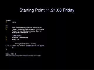 Starting Point 11.21.08 Friday