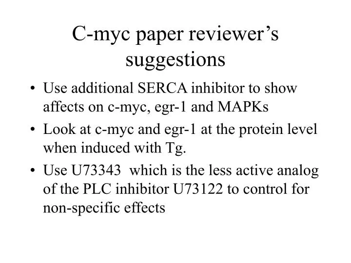 c myc paper reviewer s suggestions