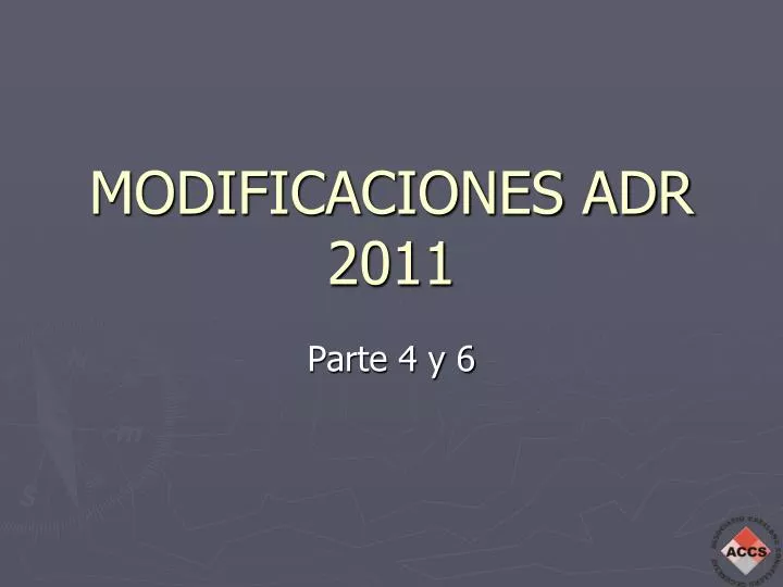 modificaciones adr 2011