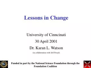 Lessons in Change