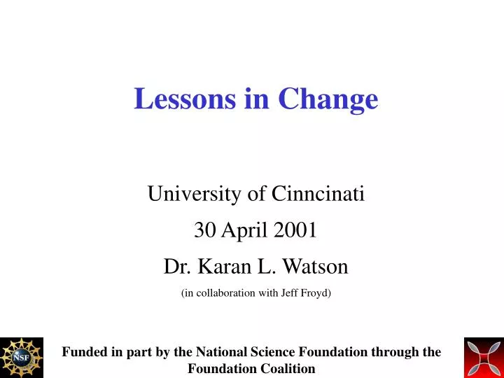 lessons in change