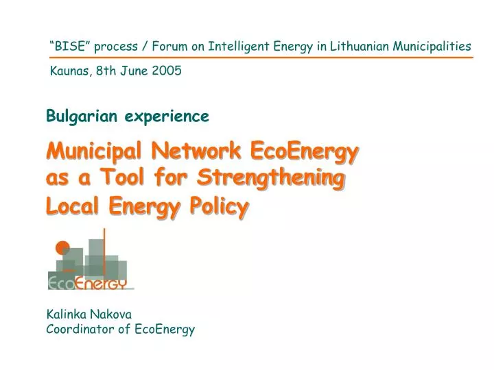bise process forum on intelligent energy in lithuanian municipalities